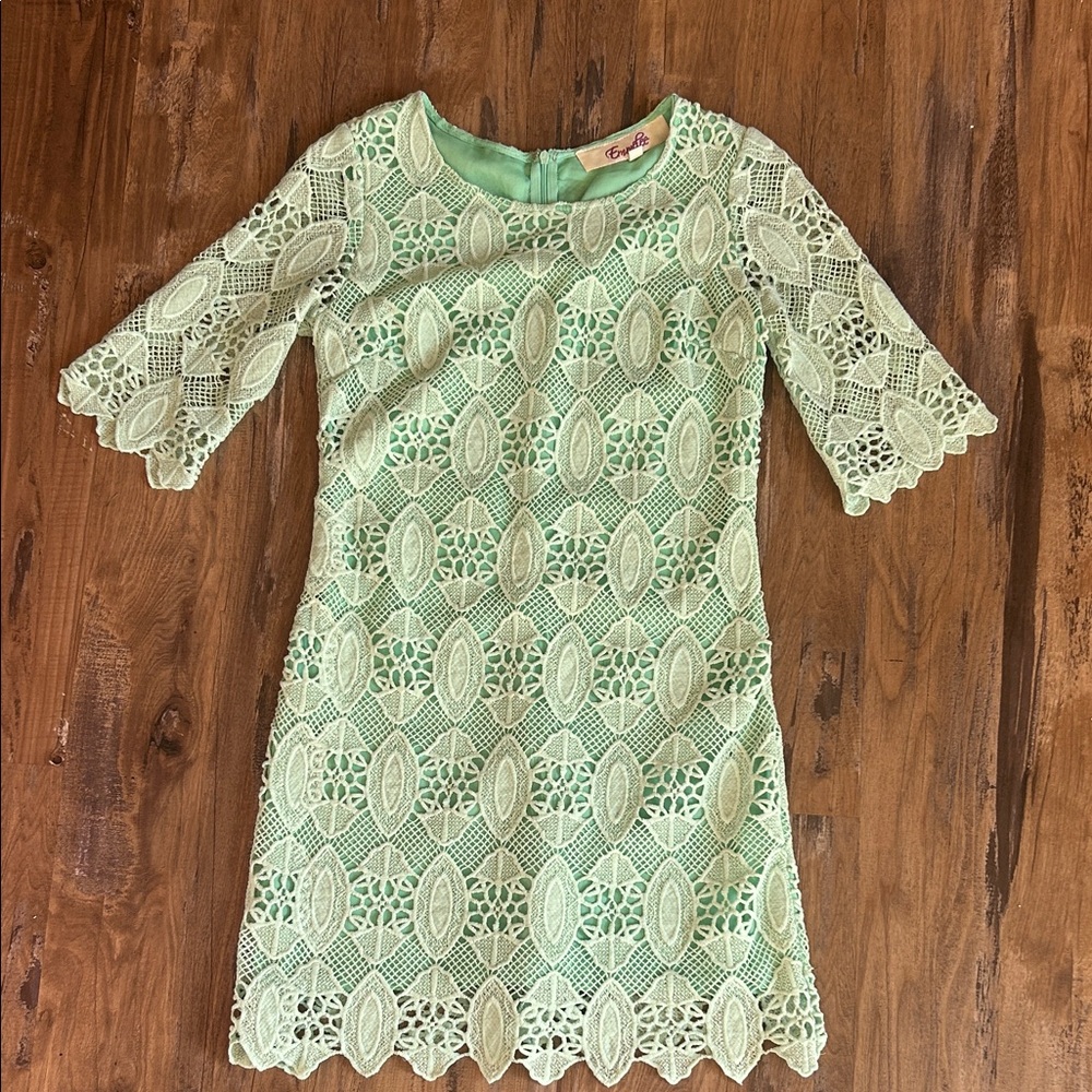 Emmelee for F.C. Light Green Lace Dress